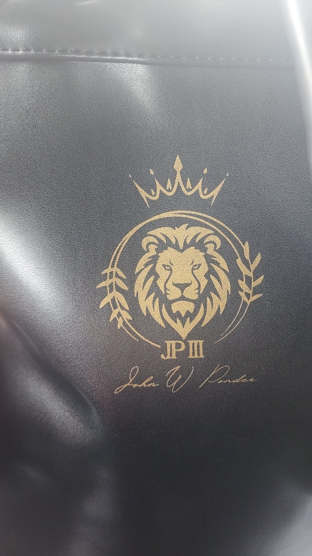 JPIII Gold 3D Lion PU Leather Casual Laptop Backpack for Men & Women Travel Daypack