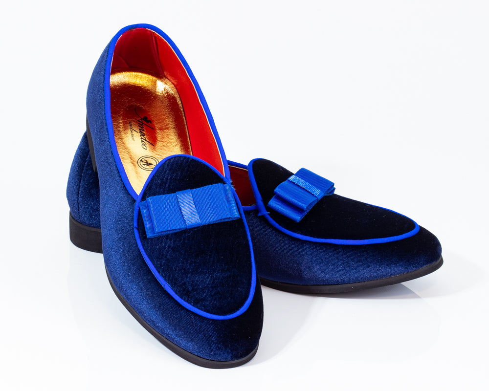 Premium Design Loafers.   Mens Loafers Driving Shoes for Men Leather Elegant Moccasin Wedding Dress Smoking Slipper Bow Blue