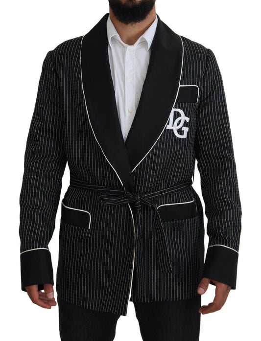 Dolce & Gabbana Black Stripe Robe